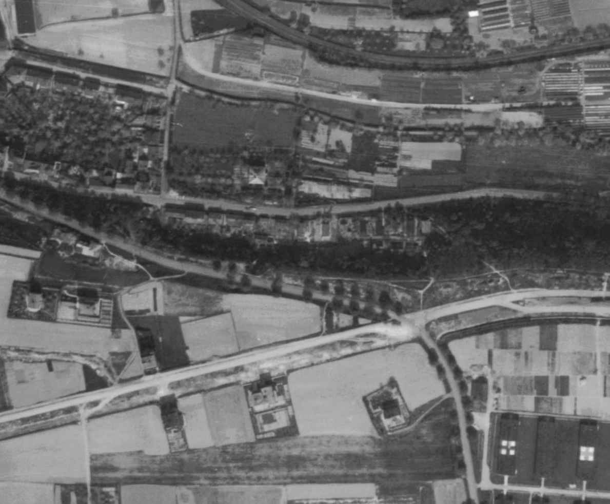 nouzova-kolonie-piskovna-veleslavin-letecky-snimek-1945
