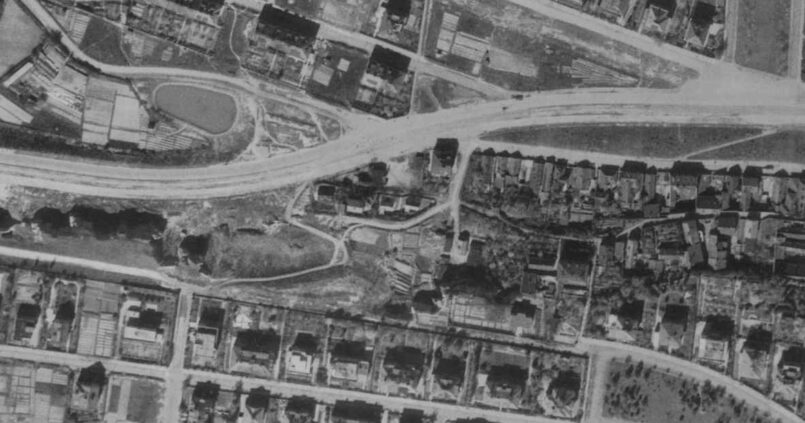 nouzova-kolonie-piskovna-stresovice-letecky-snimek-1945